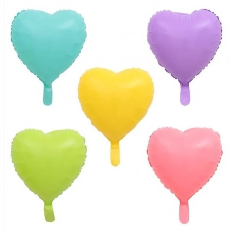 Globos Foil De Corazón Colores Pastel