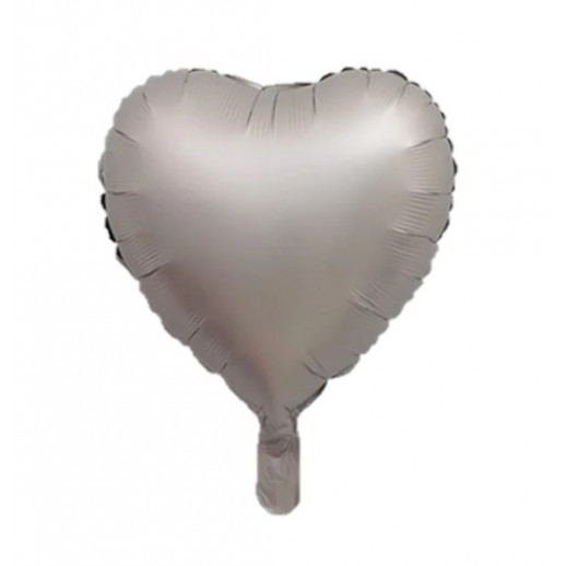 Globo Foil De Corazón Plateado Cromado