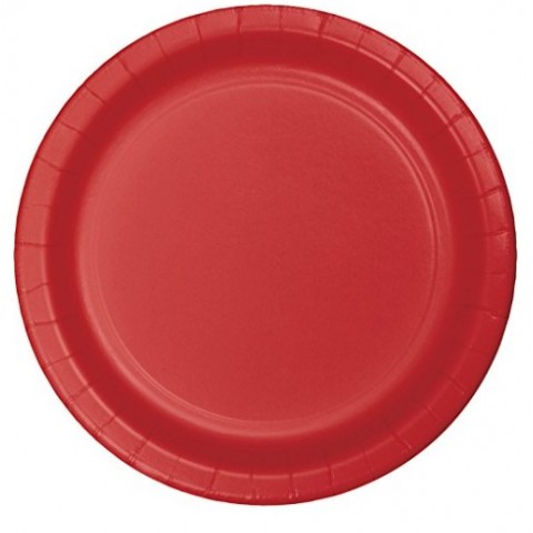 Plato Rojo 7" 8 Pza