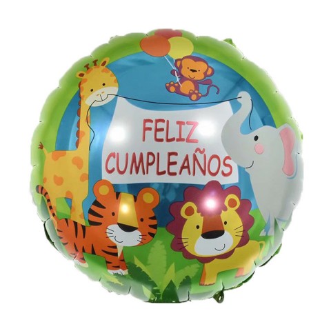 Globo "Feliz Cumpleaños" Animales  3 Pza