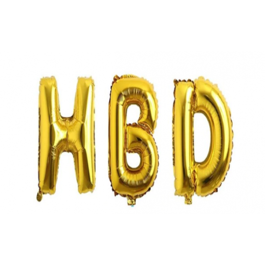 Globo Letra "HBD" Dorado