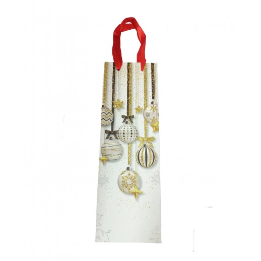 Bolsa Navideña Para Vino "Esferas Navideñas"