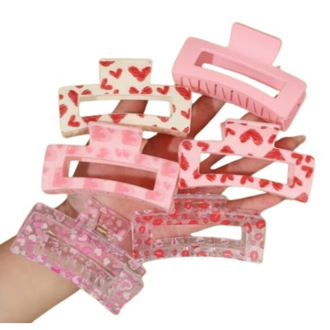 Clip Plástico Para Cabello Con Diseño