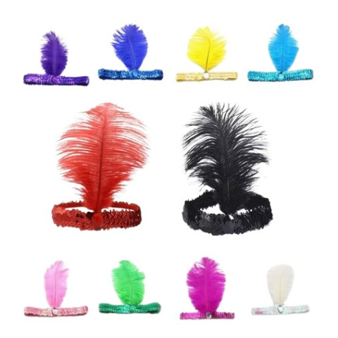 Diadema Elástica De Plumas