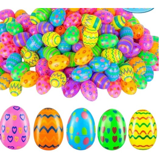 Huevos Plásticos De Pascua Con Diseño 10 Pza