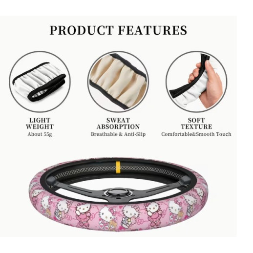 Protector De Volante De Tela Estilo Hello Kitty