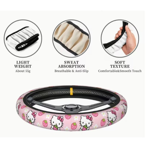 Protector De Volante De Tela Estilo Hello Kitty