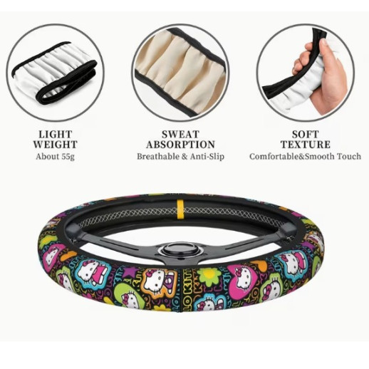 Protector De Volante De Tela Estilo Hello Kitty