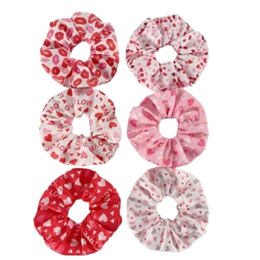 Scrunchies De Satín Con Diseño