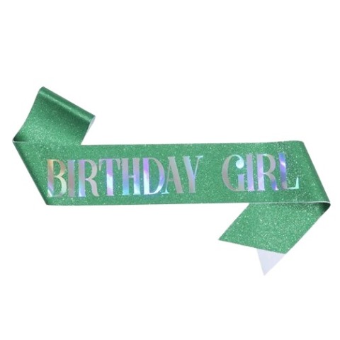 Banda "Birthday Girl"  Verde Con Tornasol