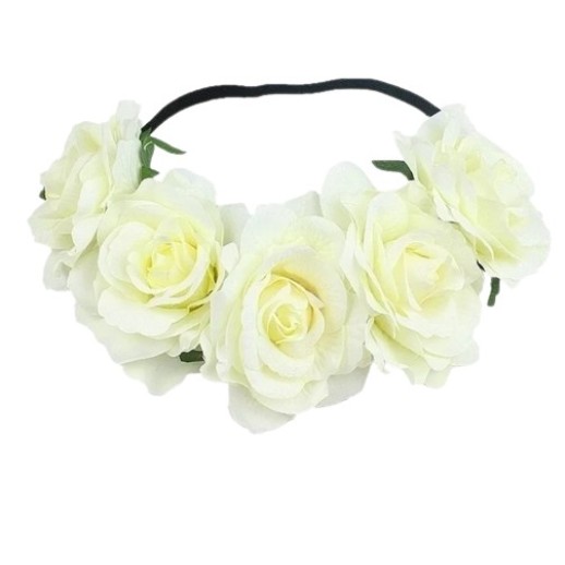 Diadema Elástica De Flor Amarillo Claro