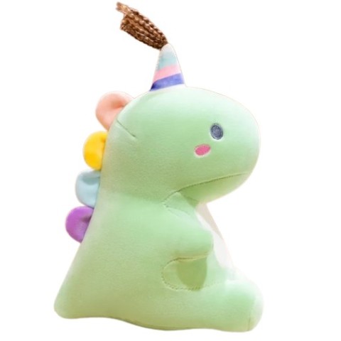 Peluche Dinosaurio Verde Claro Con Gorrito 50Cm