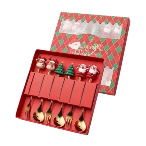 Set De Cubiertos Navideños 6Pza