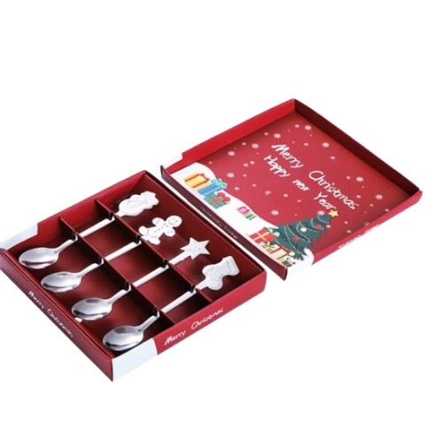 Set Cucharas Navideñas Plateadas 4 Pza