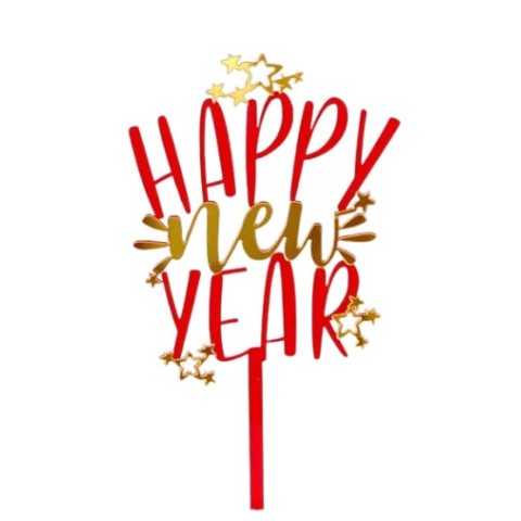 Topper De Pastel "Happy New Year"