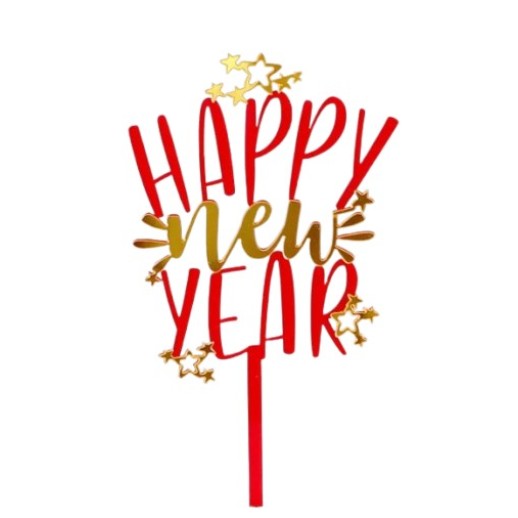 Topper De Pastel "Happy New Year"