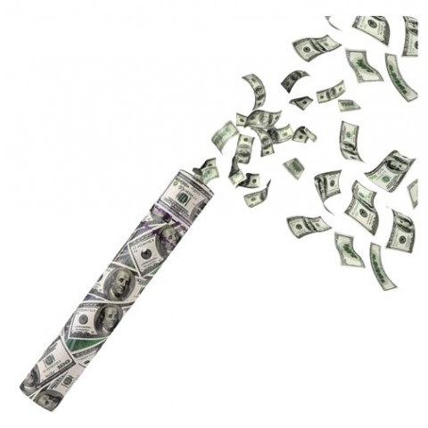 Tubo Confeti Tira Billetes 