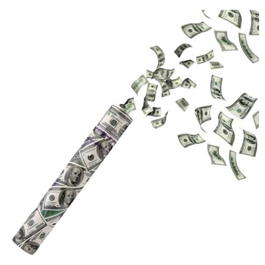 Tubo Confeti Tira Billetes 
