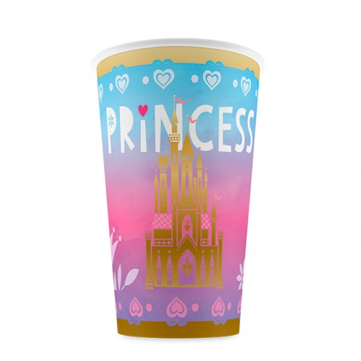 Vaso 9" 6Pza  Princesas 3